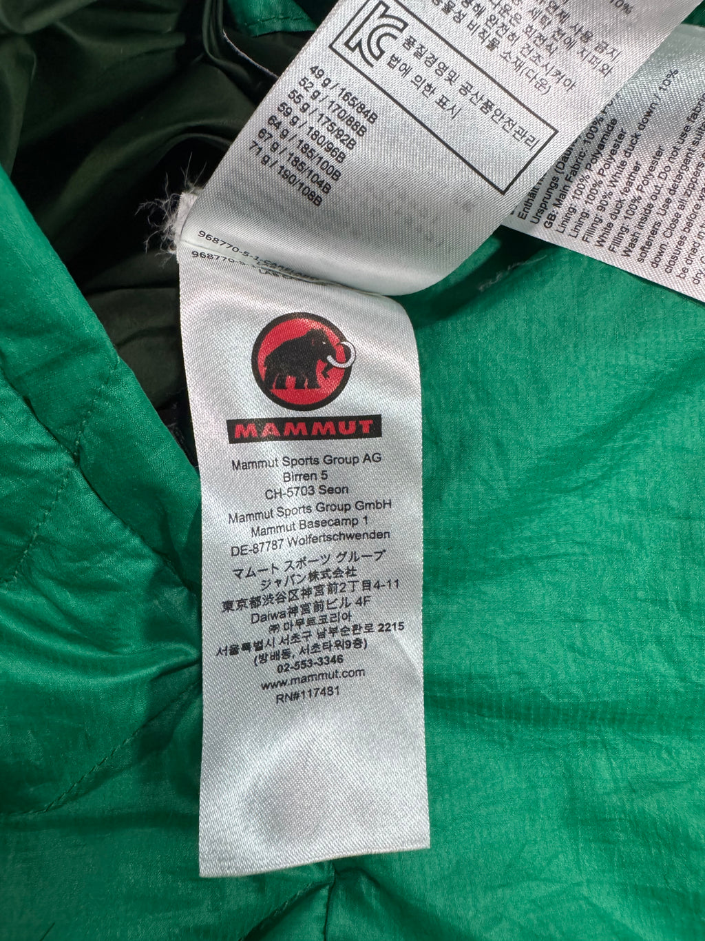 Doudoune Mammut plume d’oie Pertex® Quantum YKK® Vislon® DWR® - Alpinisme / Randonnée - Taille L